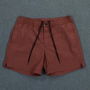 Walter Sky Swim Trunks Mens Large Red Lined Athletic Hybrid Drawstring